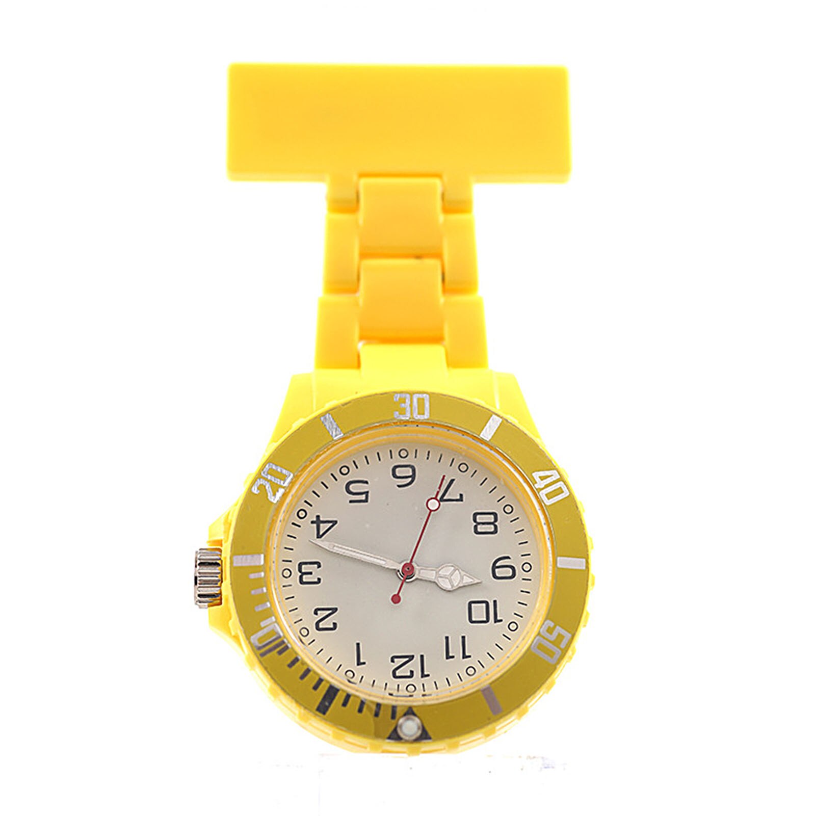 Broche colgante de cuarzo para enfermera, esfera redonda luminosa, reloj de bolsillo, , novedad: Amarillo