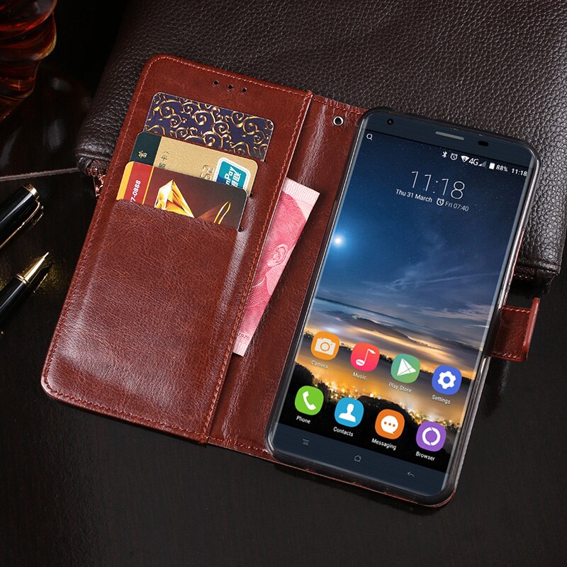 For Oukitel K6000 Pro Case 5.5" Business Stand Flip Wallet Leather Fundas Case for Oukitel K6000Pro Cover Phone Bags Accessories