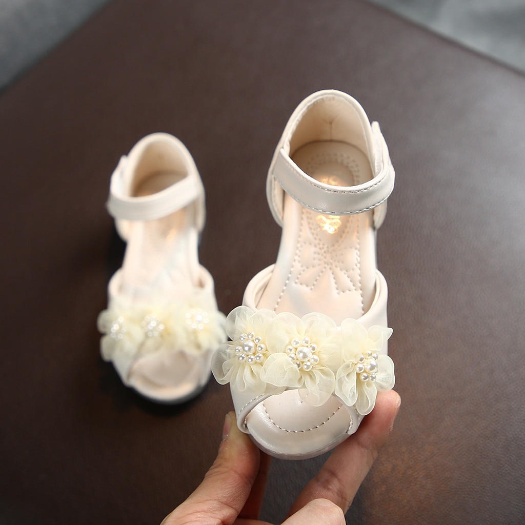 Sandalias TELOTUNY para niños pequeños, niñas pequeñas, niñas, perlas florales, zapatos de de cuero de princesa, sandalias para niños, sandalias para niñas Jun13
