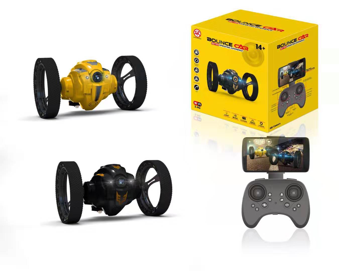 RC Car with Camera 2.0mp Jumping Sumo WIFI Bounce Car PEG SJ88 4CH 2.4GHz Toy with Flexible Wheels Remote Control Toys