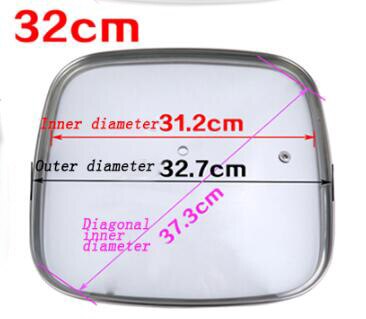 16-32cm køkkengrej forstærket firkantet glaslåg hærdet woklåg pyrex glas rundt kogepande låg med knop premium pande låg