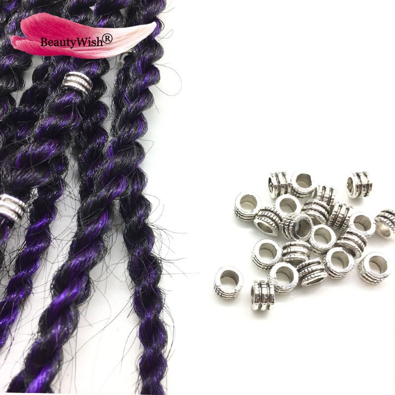 20 szt oplatania włosy Accessaries koraliki 6mm srebrny warkocz włosów Dreadlock koralik mankiet klip warkocz obręcz grono ołowiu