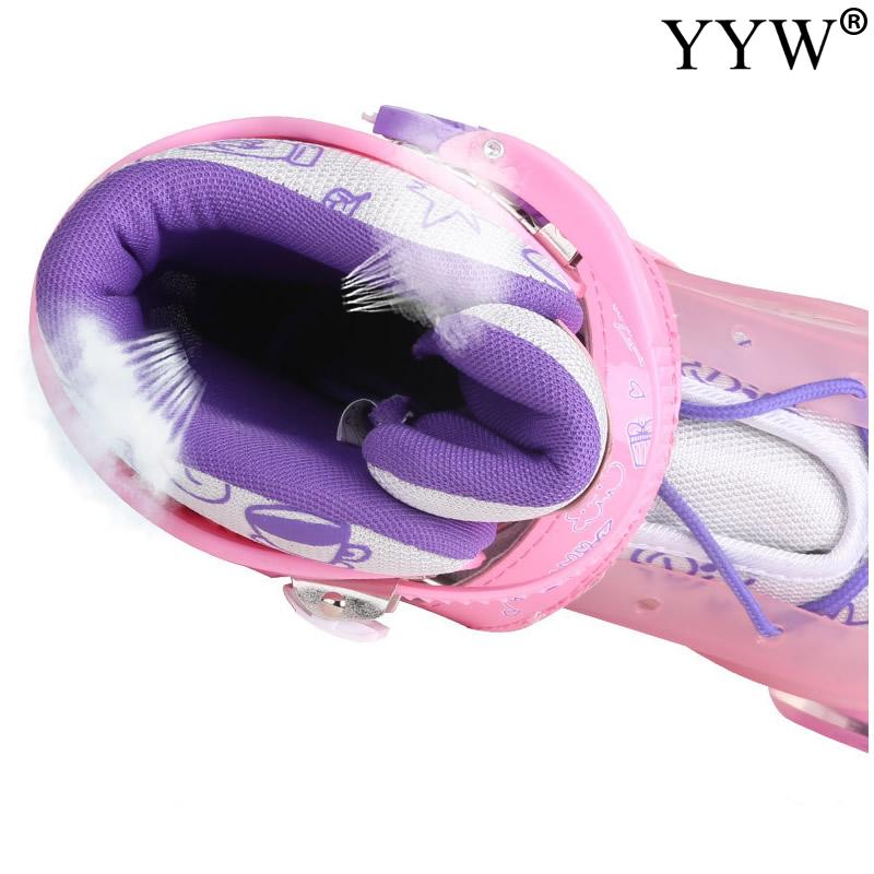 Children Roller Skates Outdoor Beginner Sliding Quad Sneakers 4 Wheels 2 Row Line Gym Sports Skating Shoes Girls Women Kids