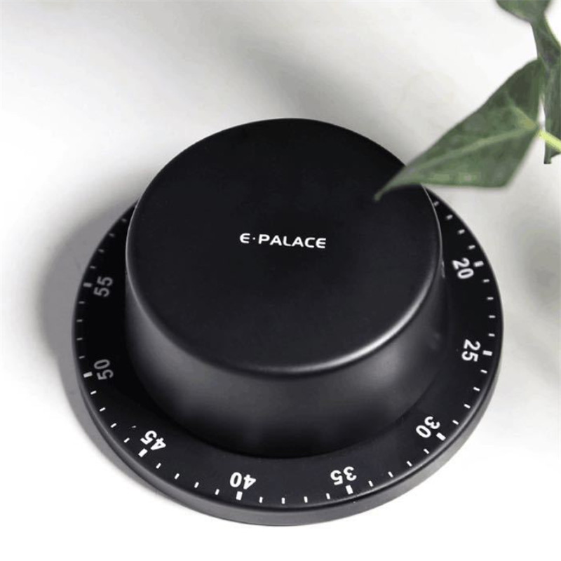 Stainless Steel Reminder Learning Baking Time Management Timer with Magnetic Base Manual Countdown Cooking Tools Kitchen Gadgets: black