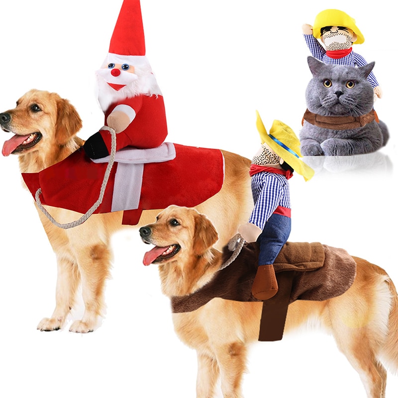 Novedosos trajes de perro de Halloween, ropa para mascotas, ropa de vaquero, Chaqueta de vestir, abrigos para perros, ropa divertida de Bulldog Francés Chihuahua Pug