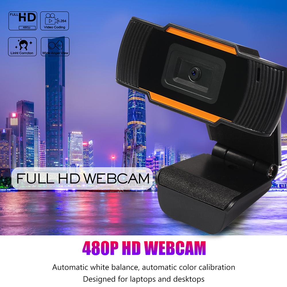 ALLOET Webcam with Microphone 640x480 HD Web USB Camera School Office Working Decoration for Windows 10 8 7 Desktop Laptop