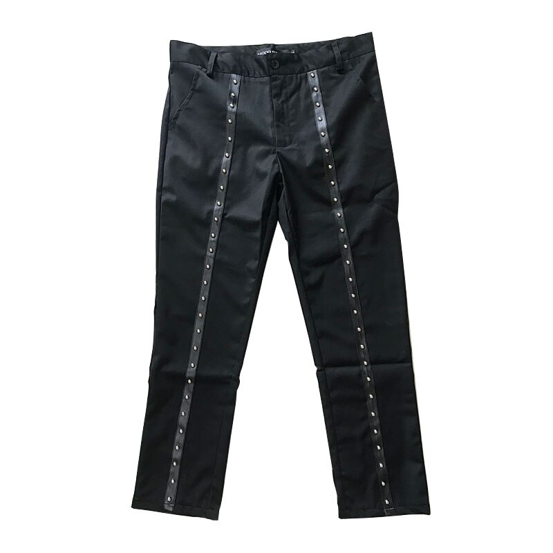 Pantalones de estilo informal para hombre, ropa de calle masculina con remaches, estilo Hip Hop, Punk, gótico, Harem, para Club nocturno