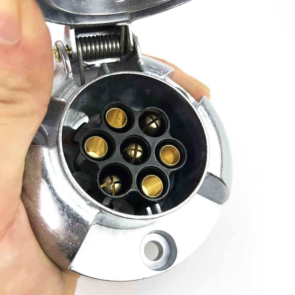 1Pcs 7 Core Trailer Truck Spring Wire Van Cargo Metal Plug Socket Essential For Trailer