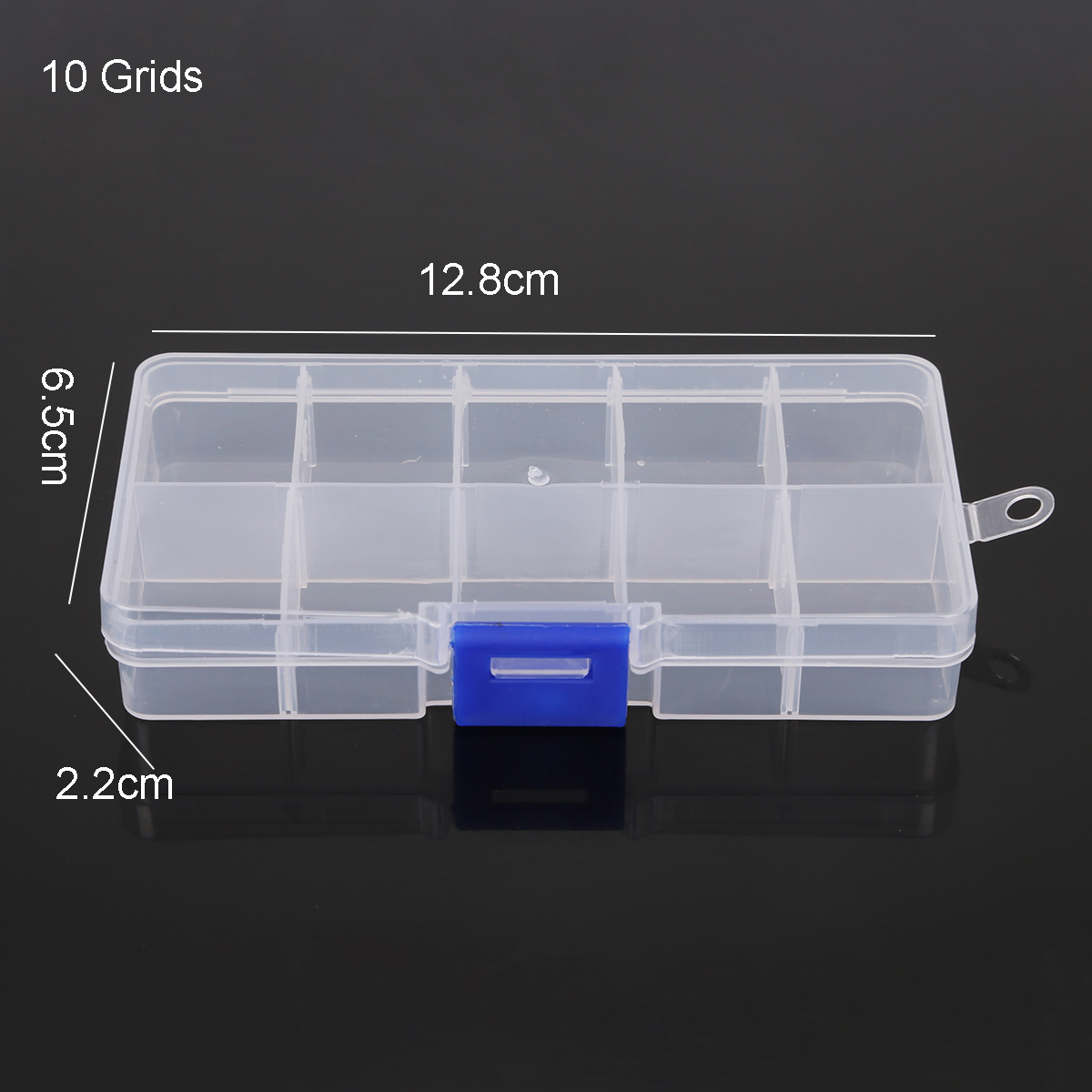 Caja de almacenamiento de plástico de 6-24 compartimentos, organizador, contenedor de joyería con divisores para cuentas, manualidades, suministros de joyería de costura: Azul