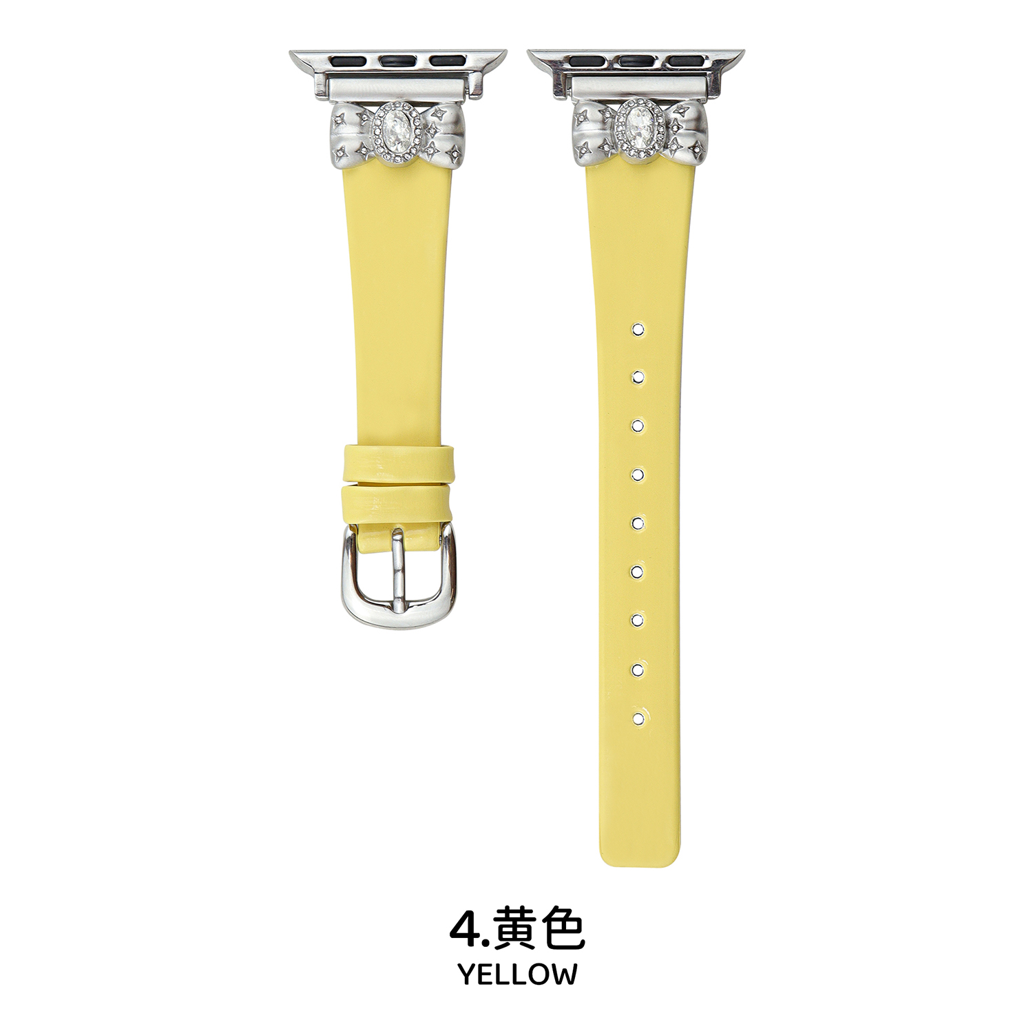 Leuke vlinderdiamant lederen band geschikt voor Apple Watch 49/46/45/44/42/41/40 en 38 mm Geschikt voor iWatch Ultra 9 8 7 6 5: L / Beige