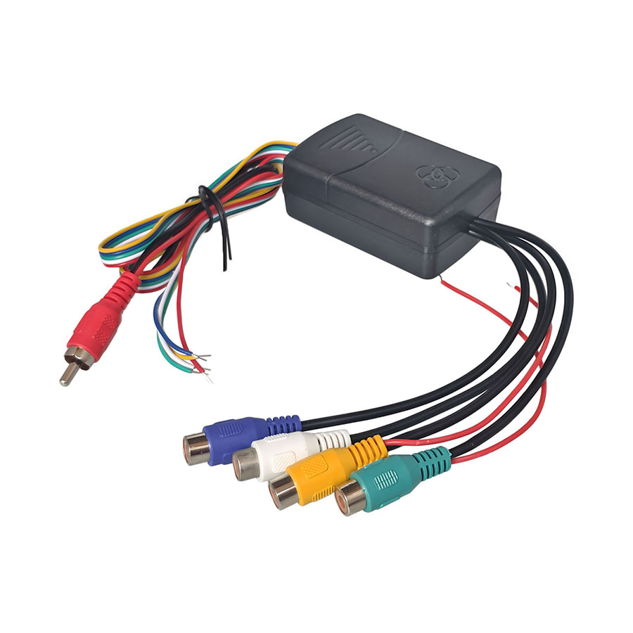 DIYKIT Car Backup Camera Splitter Switch 4 Input 1 Output Intelligent Car Video Switcher Converter
