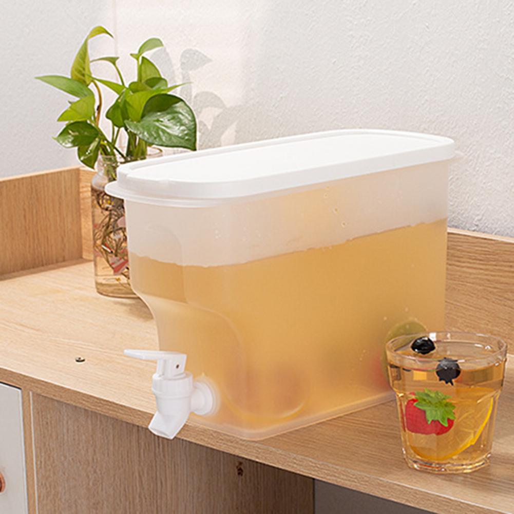 3.8L Water Pot Detachable Dust-proof Plastic Large Capacity Translucent Juice Dispenser Kitchen Supplies