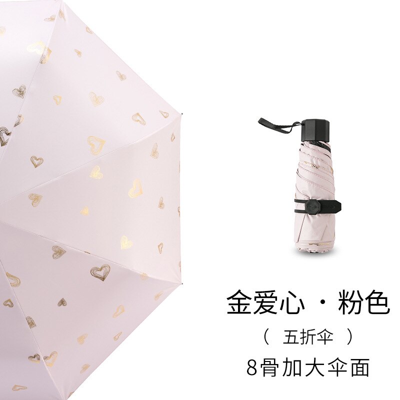 50% pocket sun umbrella sun protection ultraviolet sunshade folding women small portable sunny rain dual-use umbrella: 8 bonesD