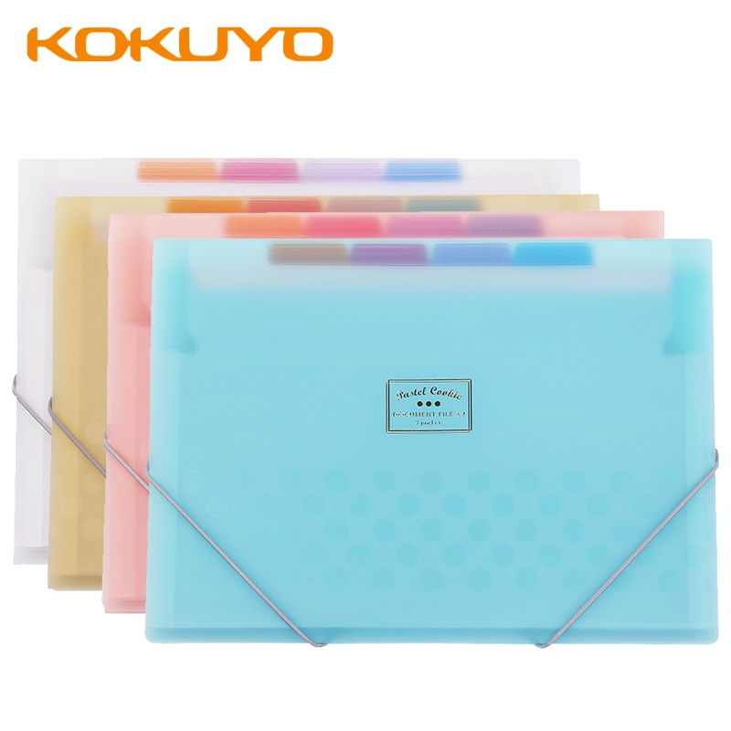 Kokuyo lysfarvede småkager tynd orgelpose enkel lille frisk studenteroplysningsbog  a4 opbevaringsbog i flere lag