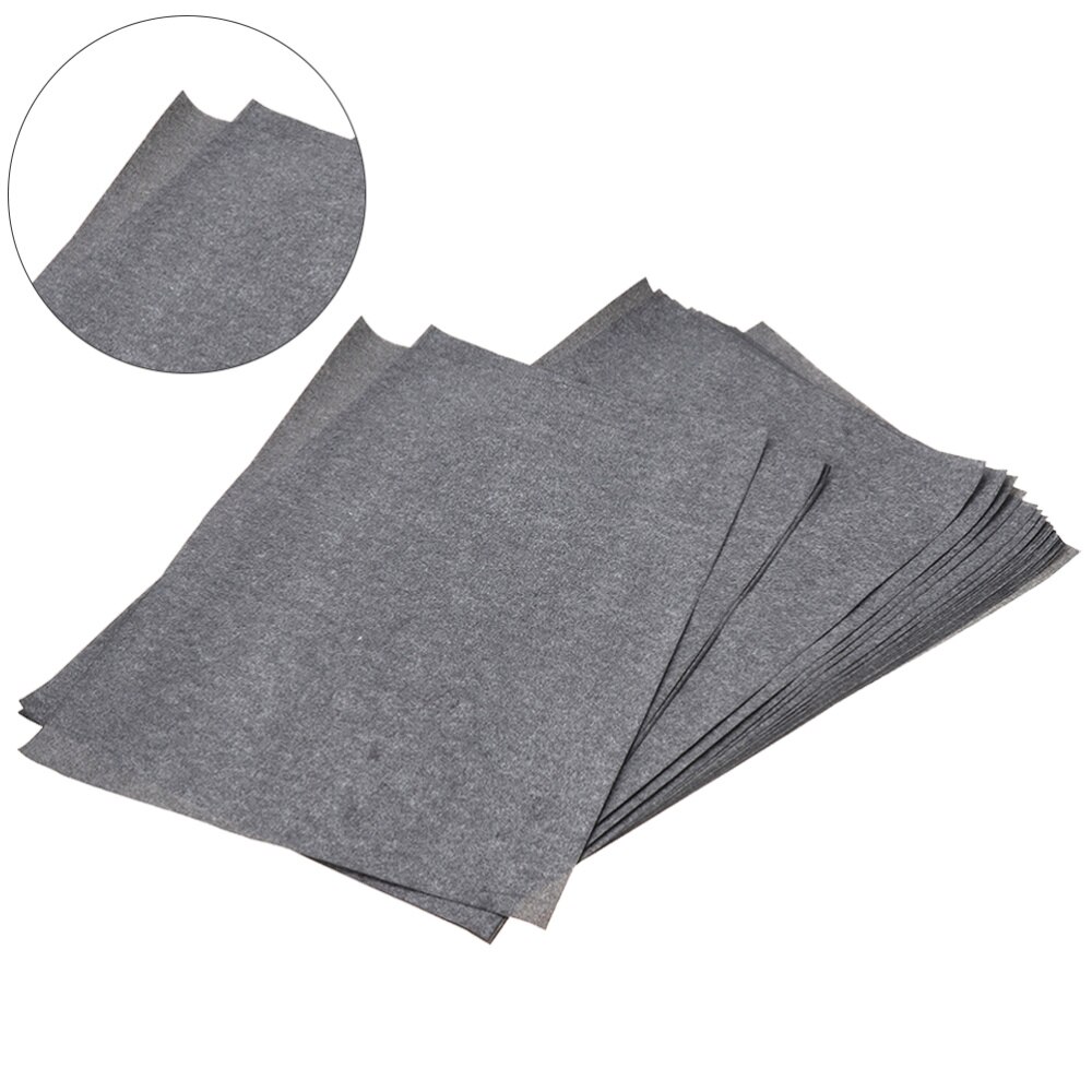 50 Sheets/Bag Transfer Paper Tracing Paper Graphite Carbon Paper Painting Carbon Coated Paper (Gray and Black)
