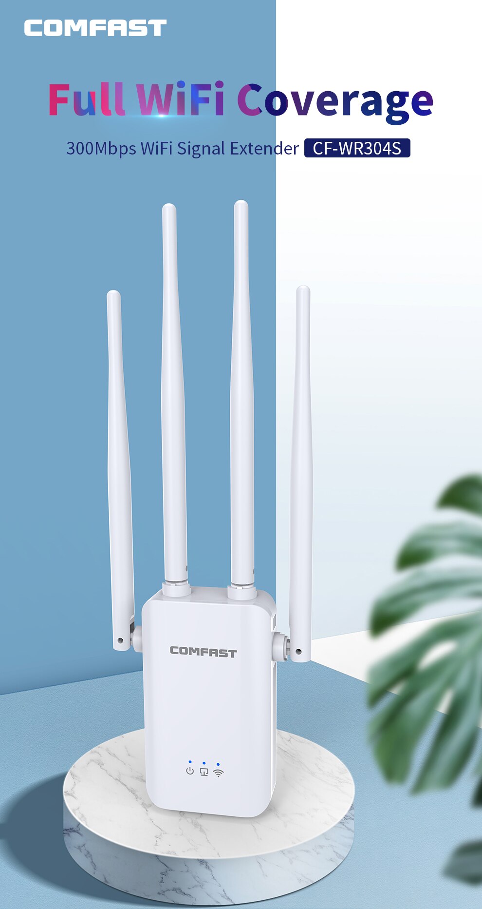 Comfast CF-WR304S Drahtlose WIFI Router Verstärker 300M 4 * 3dBi Antenne Wifi Signal Verstärker 802,11 N/B/G Wifi Klingelte Verlängerung