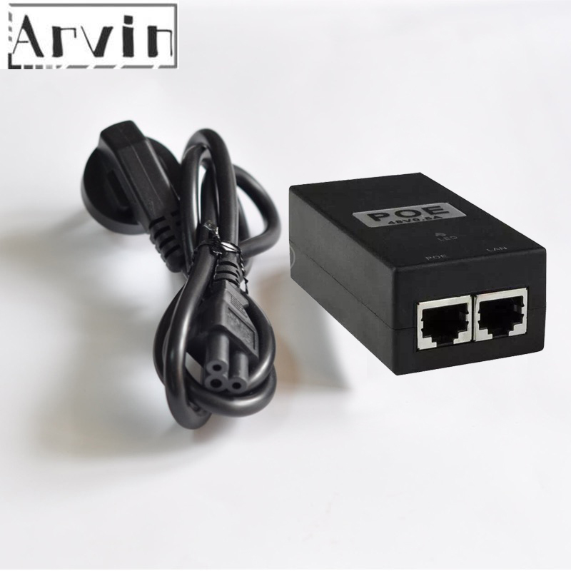 Turvallisuus 48 v 0.5a 15.4w poe sovitin poe injector ethernet virta poe ip kamera puhelin poe virtalähde