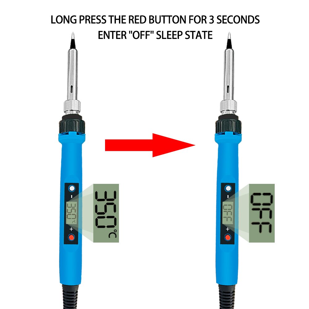 80W Soldering iron adjustable temperature solder iron tips welding rework tools Ceramic heater plastic box Soldering iron kit