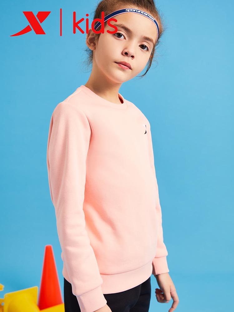Xtep Kids Sweatshirt - Boys Girls Casual Pullover - Long Sleeve Loose Fit - Breathable
