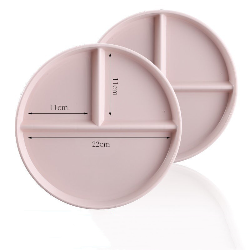 Compartment Plate For Food Round Plastic Dinner Plates Dinnerware Dining Plate Serving Dishes Cake Salad Kitchen Plates