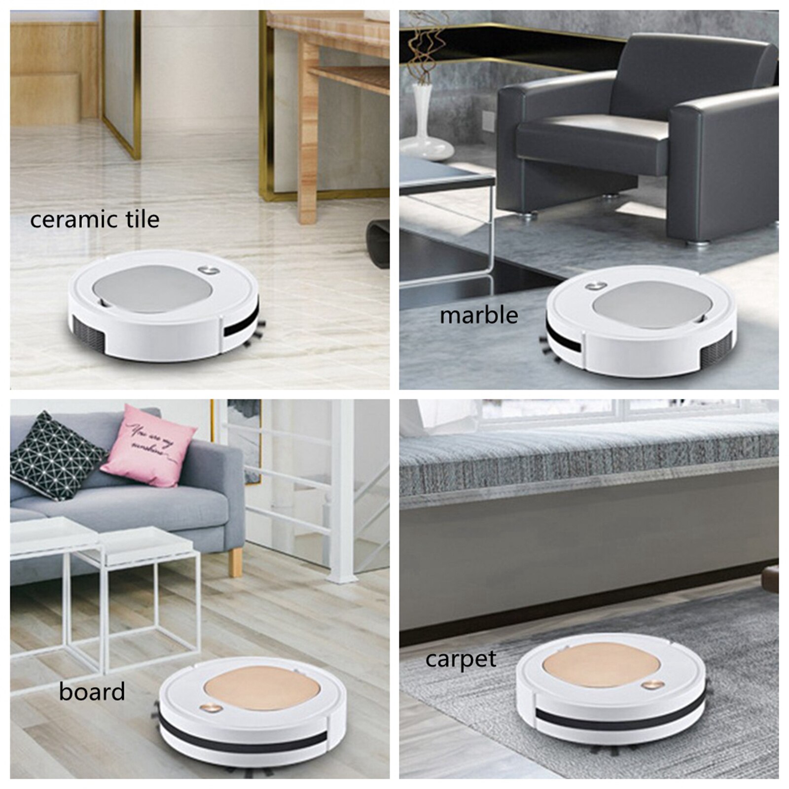 Smart Robot Vacuum Cleaner Multifunctional USB Auto Cleaning Silver