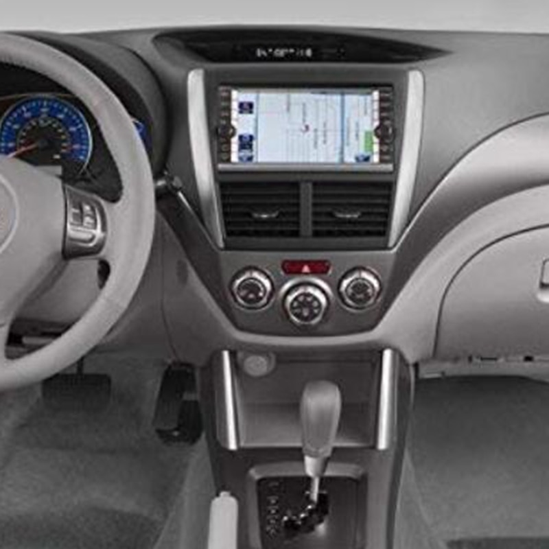 Doppel-DIN Radio Blende Für Subaru Impreza 2007-2012 | Navigationsrahmen | Schwarz/Silber | Einfache Installation