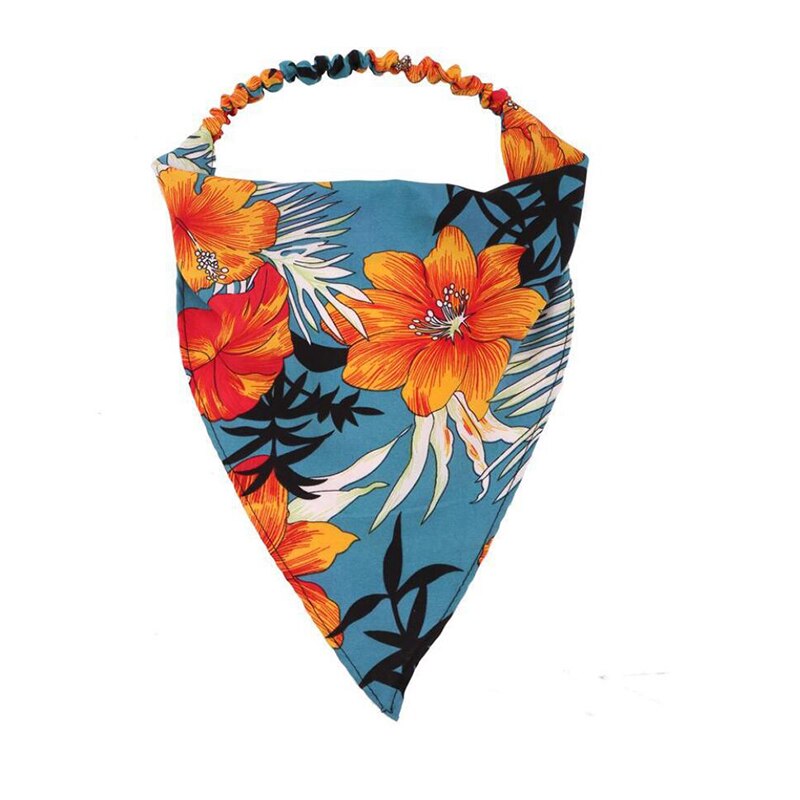 Bloem Gedrukt Driehoek Haar Boog Sjaal Dot Bandana Hoofddoek Haar Tie Pols Lint Hoofdband Voor Vrouwen Haaraccessoires: 7