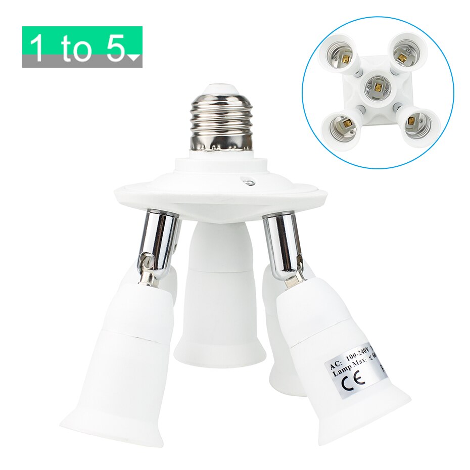 1/3/4/5 E27 Lamp Bases in 1 Adjustable E27 Socket Fitting For Bulb Light Ampoule Douille Holder Adapter Lighting Accessories: E27  1 to 5