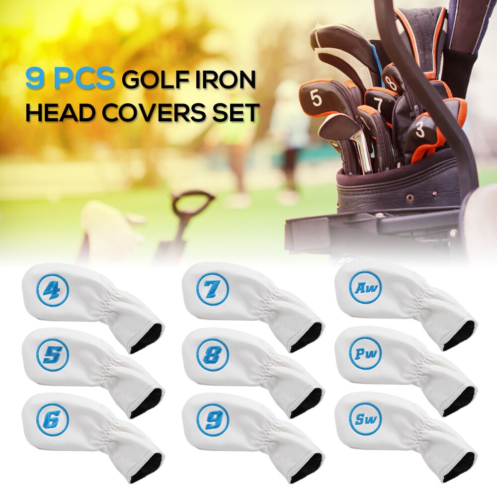 9 Stuks Golf Iron Head Covers Set Club Headcovers Golf Hoofd Covers Set Outdoor Sport Camping Wandelen Met Elastische Band