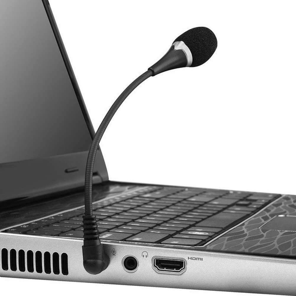 Externe Mini Microfoon 3.5mm Plug Flexibele Hals Omnidirectionele Microfoon voor Laptop Conferentie Ruisonderdrukking Microfoon