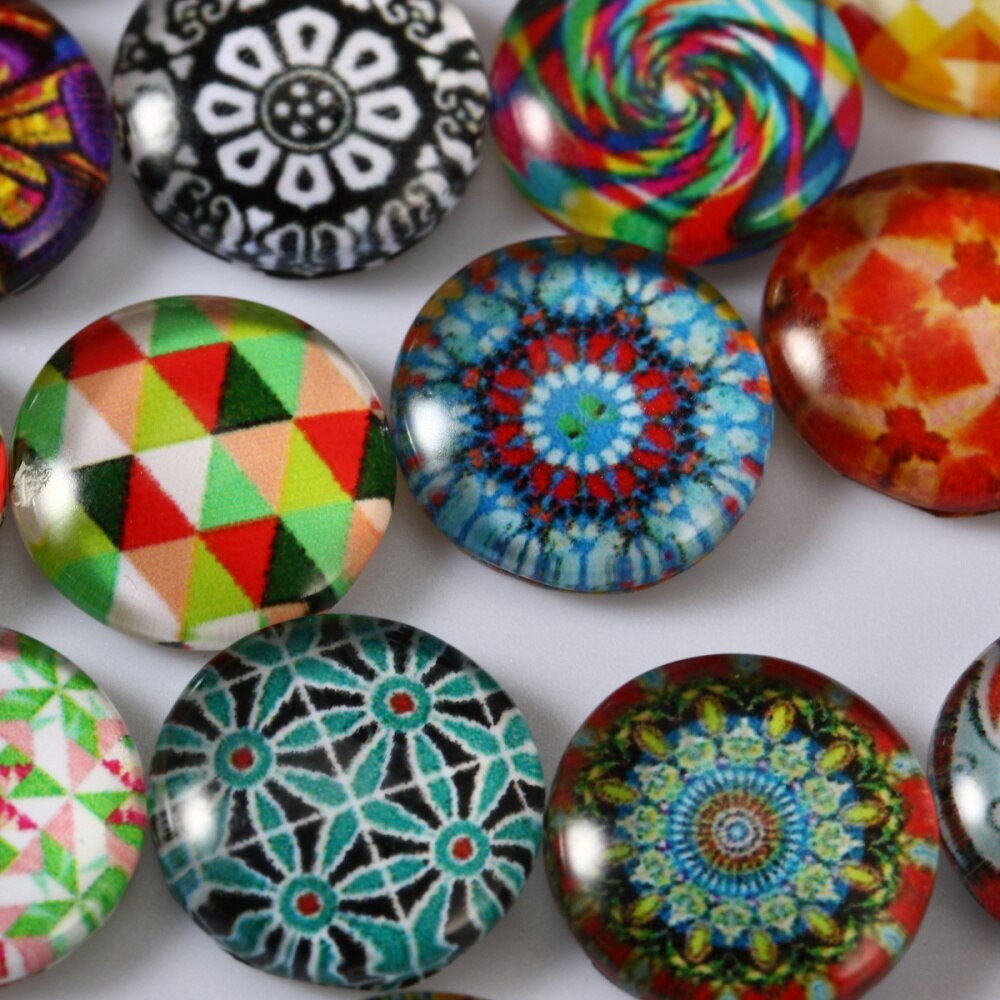 200pcs 12mm Mixed Round Mosaic Tiles for Crafts Glass Mosaic Supplies for Jewelry Making