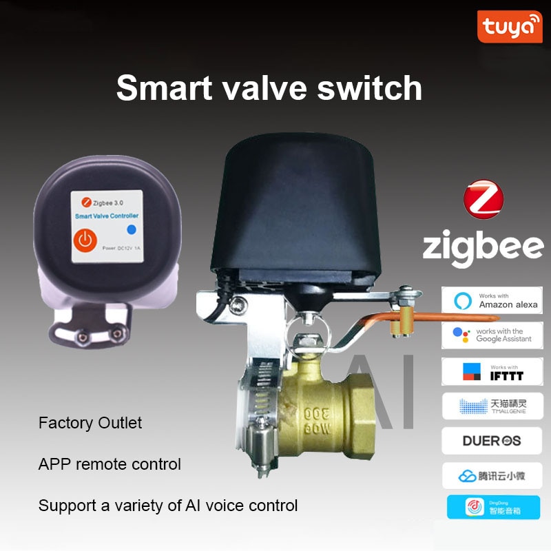 Diy Smart Home Tuya Zigbee Kraan Water/Gasklep Schakelaar Draadloze Controller Wifi Pijp Robot Voice Control Ondersteuning Alexa google