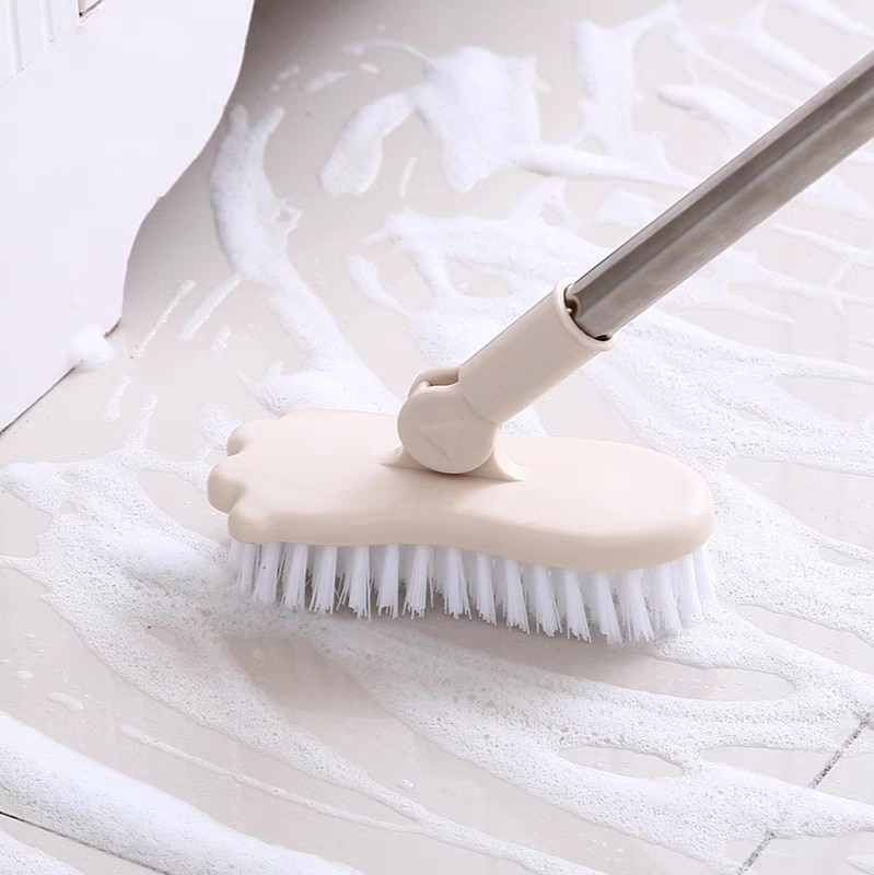 Stiff hair extension rod plastic retractable long handle floor brush bathroom cleaning brush floor brush tile wall cleaning