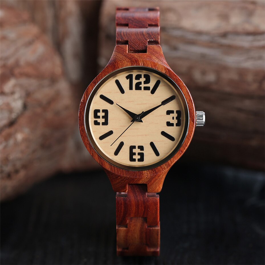Natural Bamboo Wood Watches Ladies Fashionable Quartz Wristwatch Wooden Watch Female Clock Relogio Feminino zegarek damski