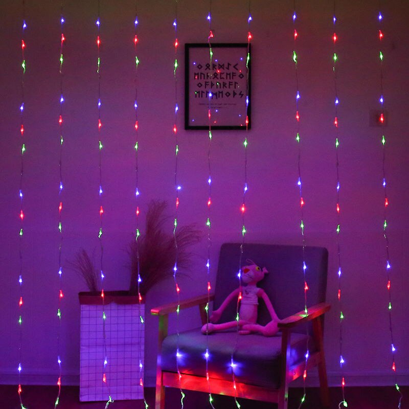 3 x 2m led vesiputous merkkijono valot verho jääpuikko valo häät joulujuhla sisustus valot seppele
