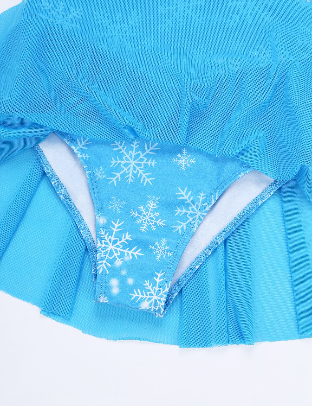 Toddler Ballet Leotard Blue Snowflake Leotards for Girls Gymnastics Suit Ballerina Dance Dress Kids Child Clothes