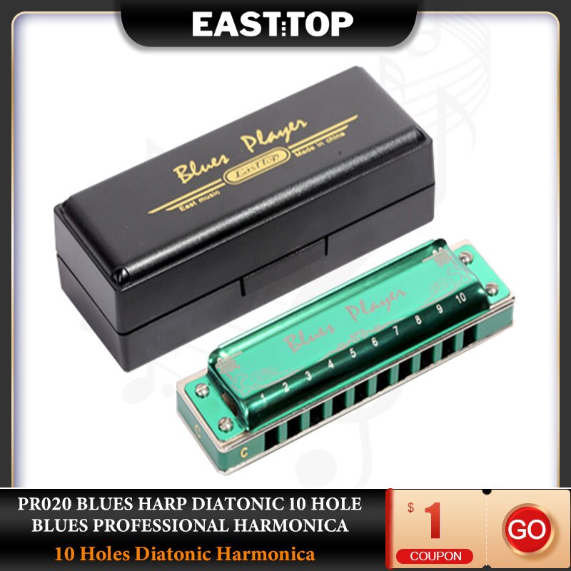 EASTTOP PR020 10 Holes Diatonic Harmonica Blues Harp Diatonic 10 Hole Blues Harmonica Musical Instruments