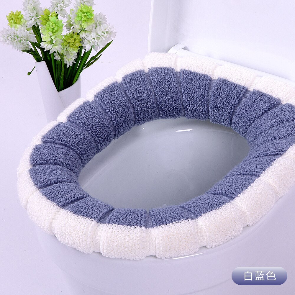 Juego de fundas de asiento de inodoro Universal, cálido, suave y lavable, tapete para decoración del hogar, funda de asiento, accesorios para tapa de inodoro: 3