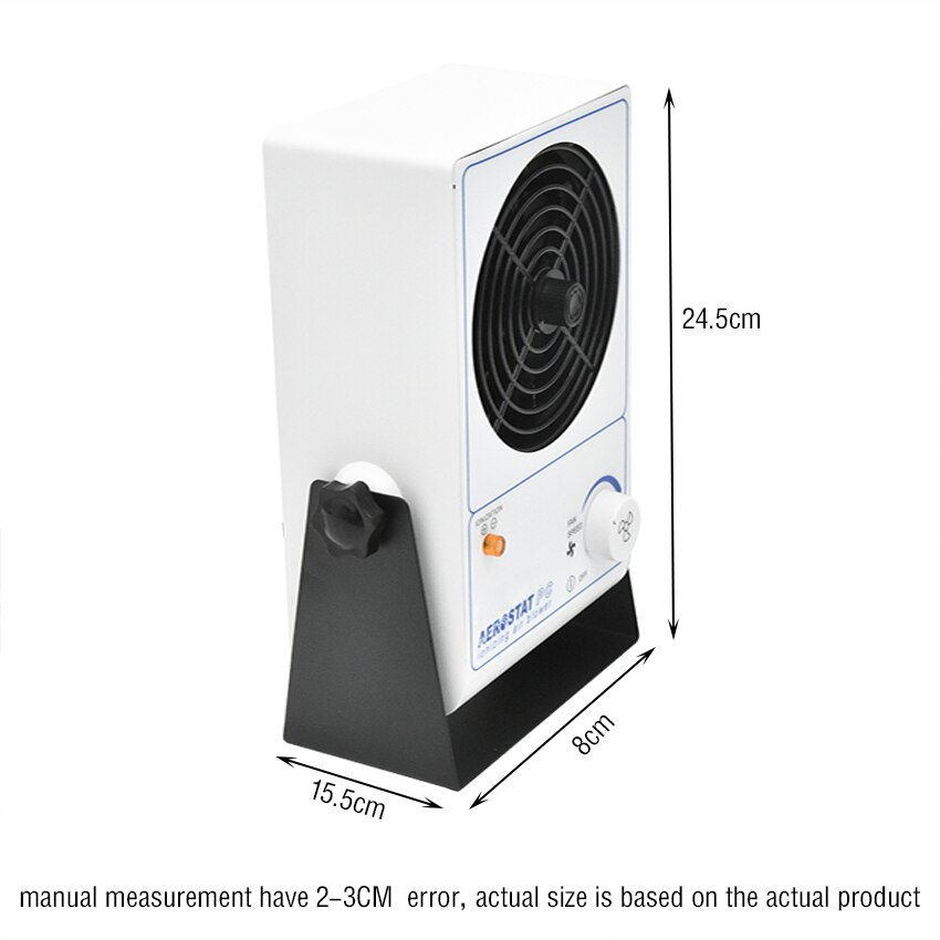 Ventilador de iones antiestáticos , ionizadores de sobremesa, eliminan la electricidad estática, 25W, 110V/60Hz o 220V/50Hz, 45 ~ 110CFM, 40cm * 60cm