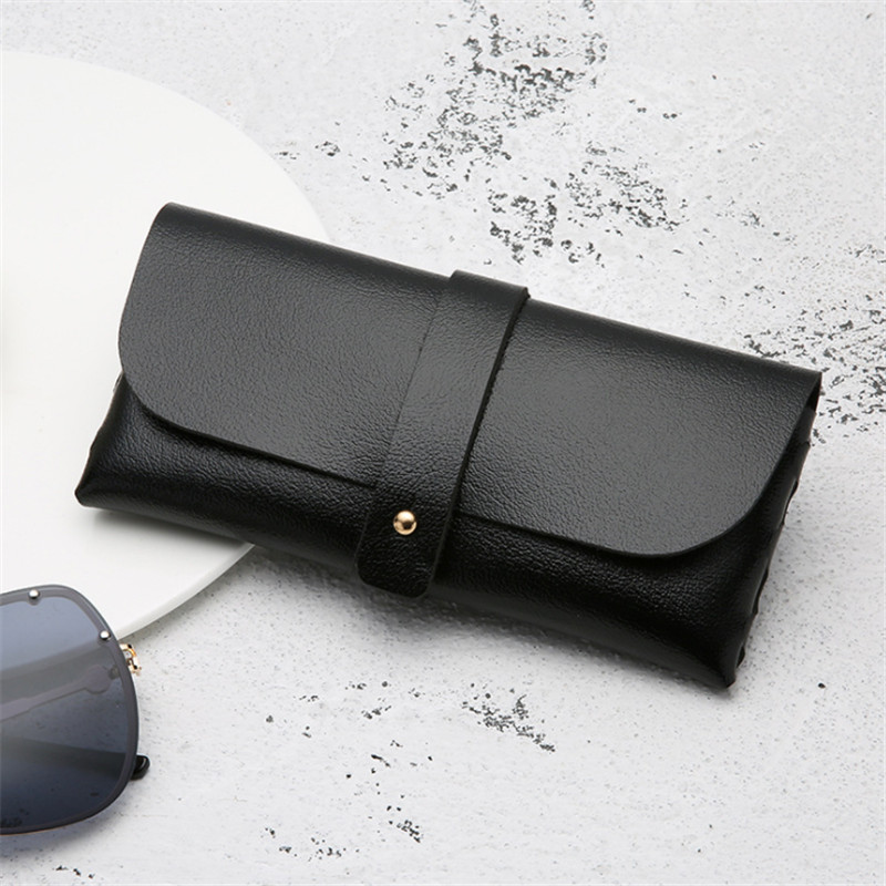 Bærbar pu læderbriller tilfælde solbrilleholder kasse briller opbevaringspose taske dækning tilbehør til briller 1pc: Blcak