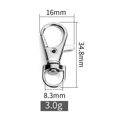 5 stk metallposer stropp spenner hummer lås krage karabinkrok diy nøkkelring bag del tilbehør: 3 g metallspenne
