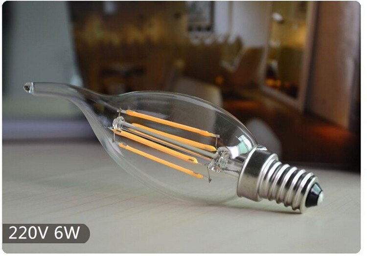1x edison hehkulanka led kynttilälamppu 4w 6w 9w e14 e12 e27 ac110v 220v led polttimo valo korkea kirkas led lamppu led  e14 e12