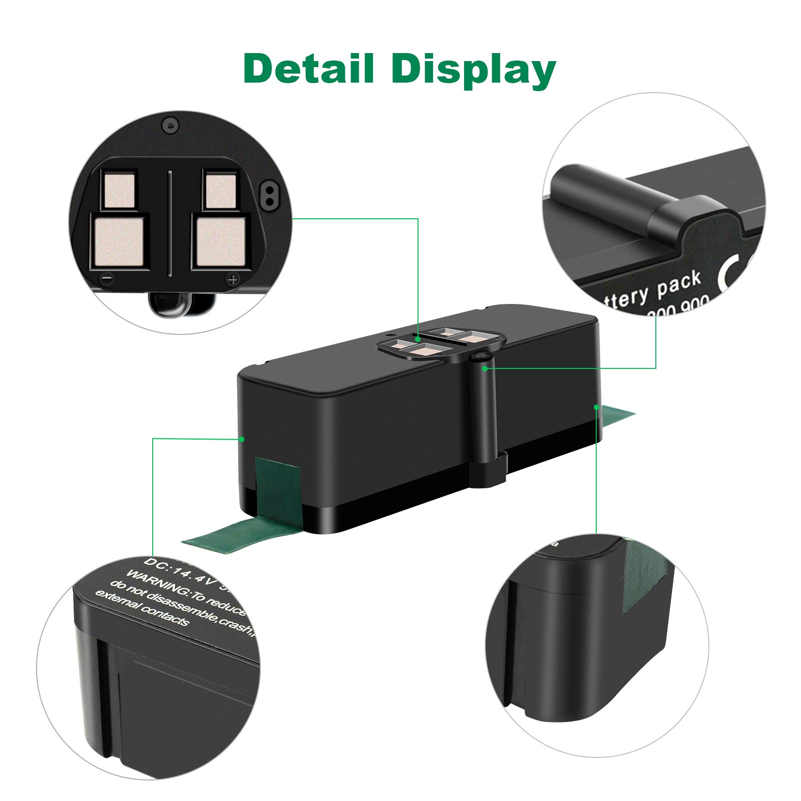 6.4Ah 5.0Ah 14.4V Batería de Repuesto para Roomba 500 510 520 530 532 535 540 545 550 552 555 560 562 570 580 585 600 610 620 630 650 660 700 760 770 780 790 800 870 880 900 970 980 aspiradoras de la serie