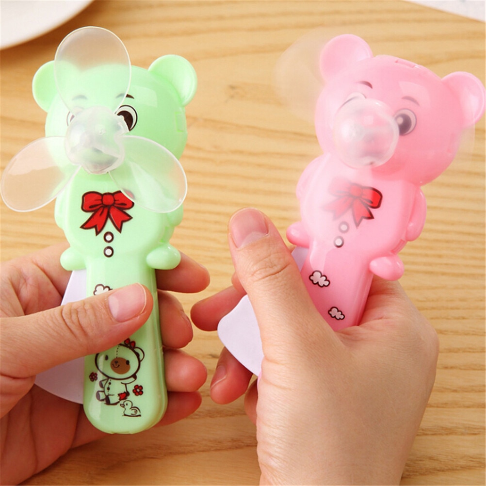 Fan Mini Draagbare Cartoon Cubs Hand Druk Fan Pagina Handleiding Kids Handheld Zomer Mini Airconditioner Draagbare