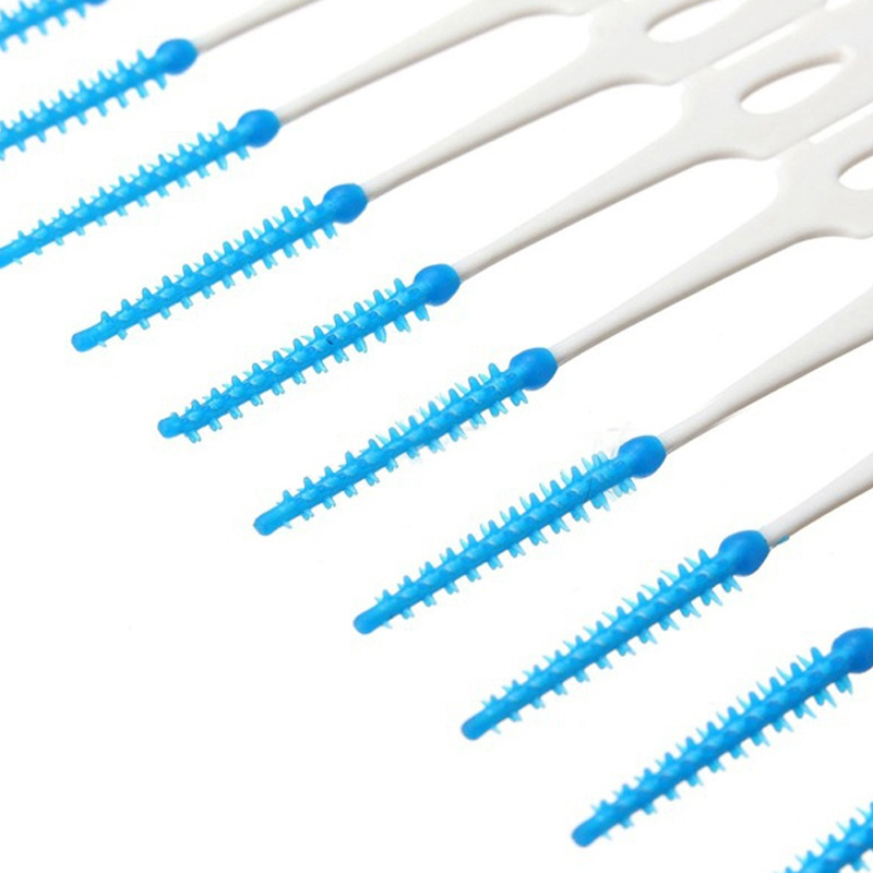 Cepillo Interdental Push-Pull de 0,7mm, cepillo de alambre para ortodoncia, herramienta para el cuidado bucal, 40 unids/lote