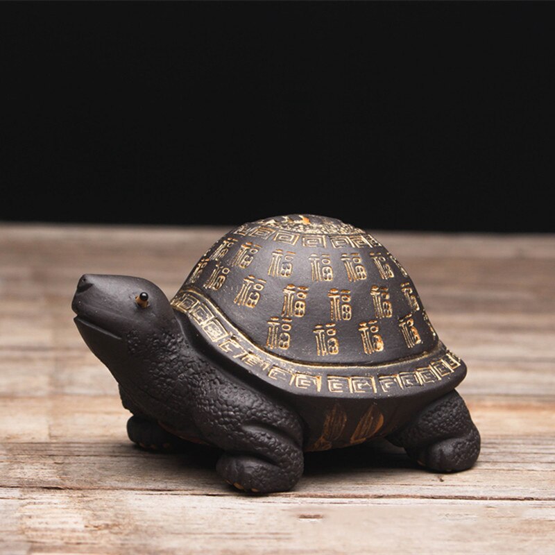 Tortue animale mignonne en argile violette, yixing zisha théière créative, artisanat de décoration pour salon de thé, porte-couvercle: Default Title