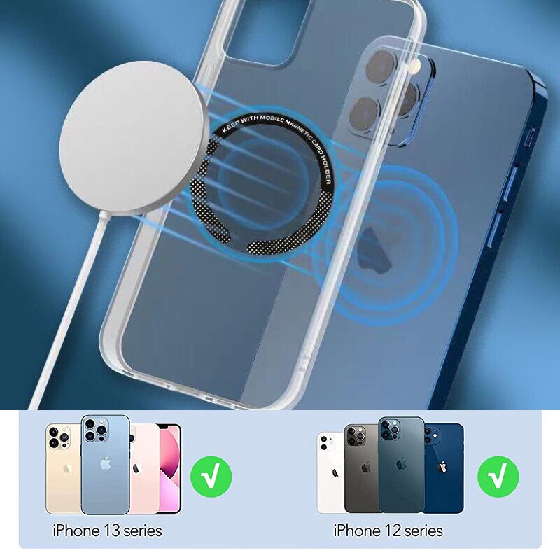 For MagSafe Magnetic Plate Ring Universal Metal Sticker Wireless Charger Sheet Magnet Car Phone Holder Plate for iPhone Samsung