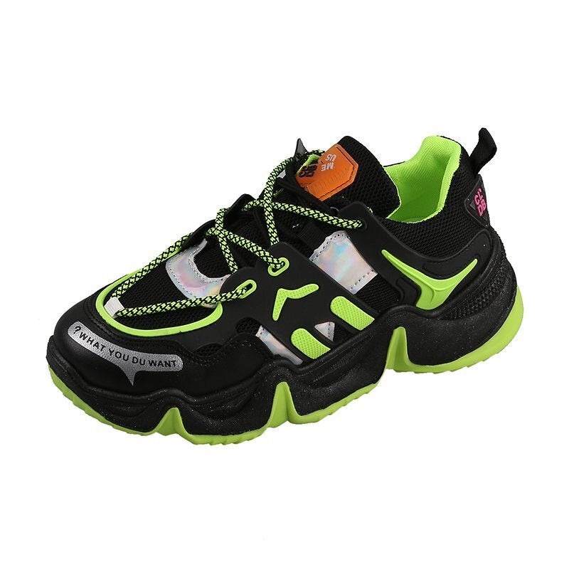 Fujin dames platform sneakers zomer ademende sneakers dikke dikke bodem casual dames dikke schoenen: Groente / 8.5
