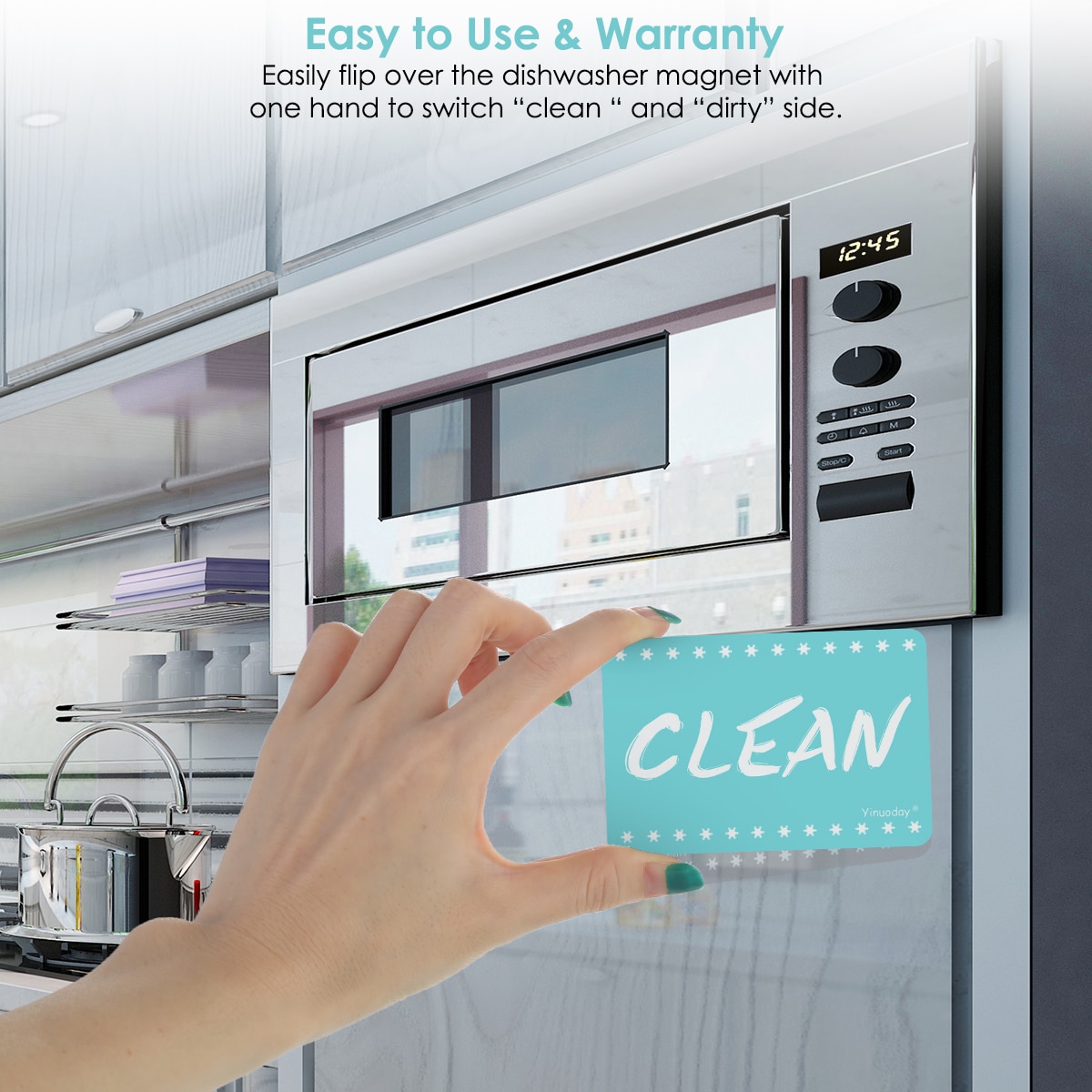 Dishwasher Magnet Clean Dirty Sign Reversible Double Sided Dish Washer Clean Dirty Indicator