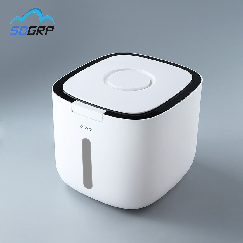 10kg kjøkken samling nano bøtte insekt-bevis fuktsikker forseglet ris sylinder korn hundemat husholdning oppbevaring ris boks: Svart